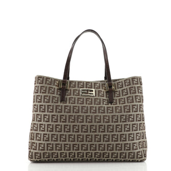Fendi Vintage Shopping Tote Zucchino Canvas Small