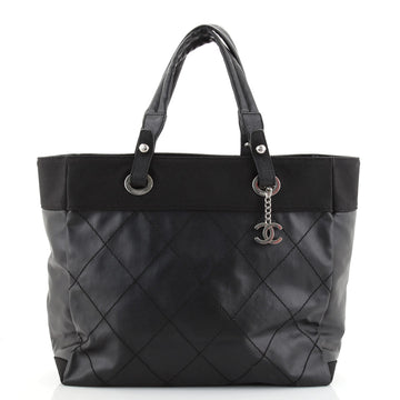 Chanel Biarritz Tote Quilted Coated Canvas Large