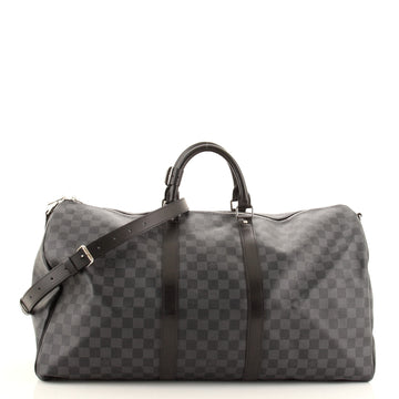 Louis Vuitton Keepall Bandouliere Bag Damier Graphite 55