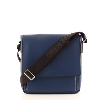 Salvatore Ferragamo Front Pocket Flap Messenger Bag Leather Small