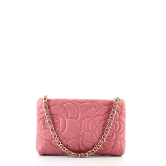 Chanel Camellia Charm Pochette Quilted Lambskin Mini