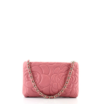 Chanel Camellia Charm Pochette Quilted Lambskin Mini