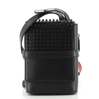 Christian Louboutin Benech Reporter Bag Spiked Leather