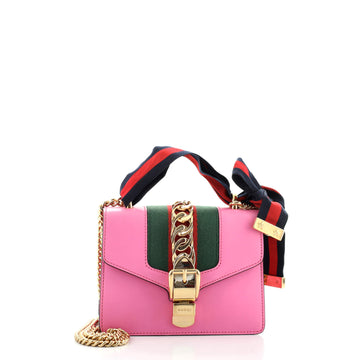Gucci Sylvie Chain Shoulder Bag Leather Mini
