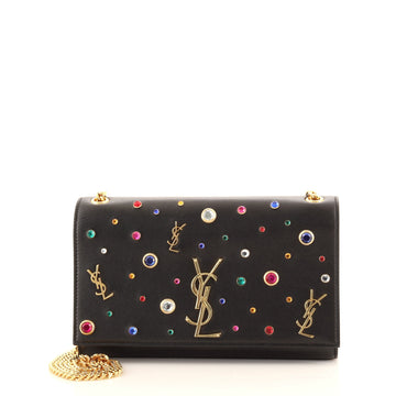 Saint Laurent Classic Monogram Crossbody Bag Embellished Leather Medium