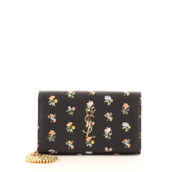 Saint Laurent Classic Monogram Wallet on Chain Printed Leather