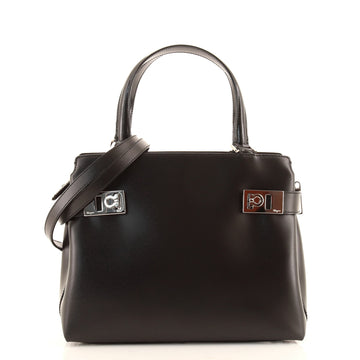 Salvatore Ferragamo Double Gancini Side Buckle Tote Leather Small