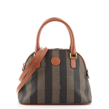 Fendi Vintage Dome Satchel Pequin Coated Canvas Medium