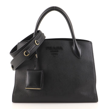 Prada Monochrome Tote Saffiano with City Calf Medium