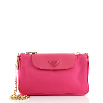 Prada Chain Crossbody Bag Tessuto and Saffiano Leather Small