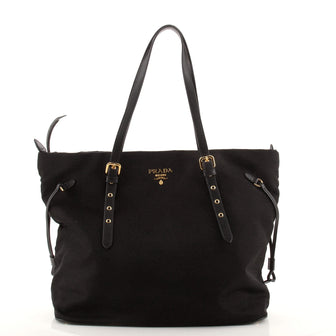 Prada Belted Tote Tessuto and Saffiano Leather Medium