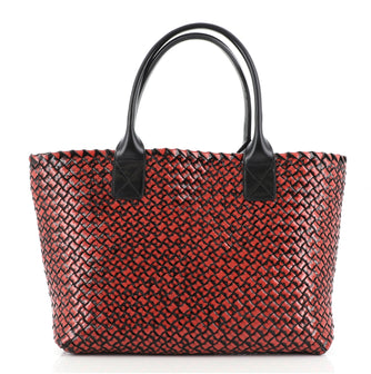 Bottega Veneta Cabat Tote Intrecciato Patent Small