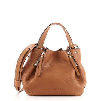 Burberry Maidstone Tote Leather with House Check Canvas Small