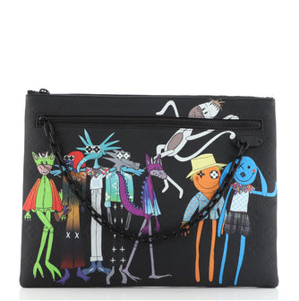 Louis Vuitton LV Friends A4 Pouch Printed Monogram Taurillon Leather