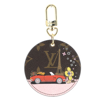 Louis Vuitton Round Illustre Keychain Limited Edition Vivienne Xmas Monogram Canvas