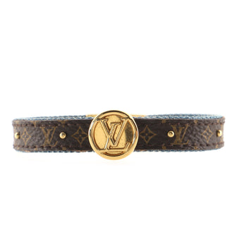 Louis Vuitton LV Circle Reversible Bracelet Denim with Monogram Canvas