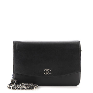 Chanel Sevruga Wallet on Chain Caviar