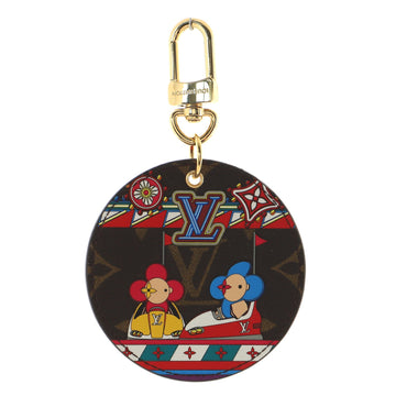 Louis Vuitton Round Illustre Keychain Limited Edition Vivienne Xmas Monogram Canvas