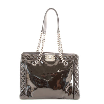 Chanel Reverso Boy Chain Tote Patent Medium
