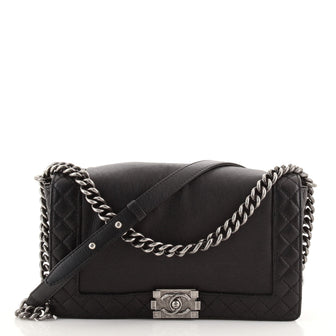 Chanel Reverso Boy Flap Bag Calfskin New Medium