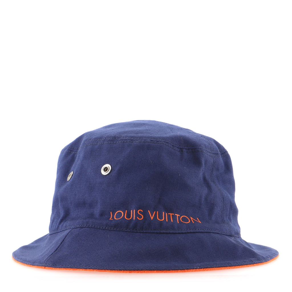 Louis Vuitton Reversible Bucket Hat Monogram Denim Orange 84682243