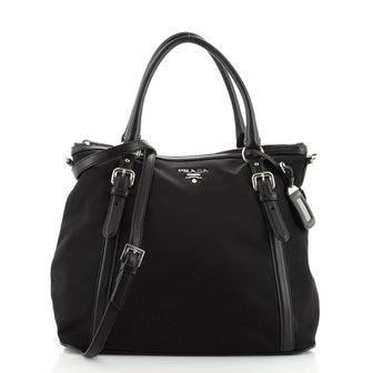 Prada Convertible Belted Tote Tessuto Medium