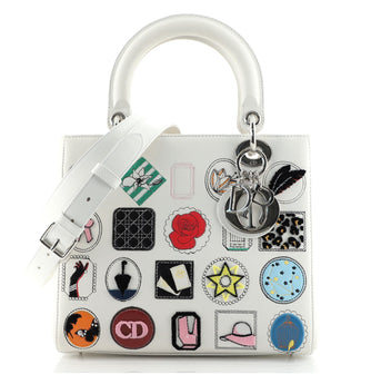 Christian Dior Lady Dior Bag Patch Embellished Leather Medium