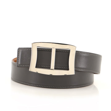 Hermes Double Hole Buckle Belt Metal and Leather Medium