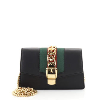 Gucci Sylvie Chain Shoulder Bag Leather Super Mini
