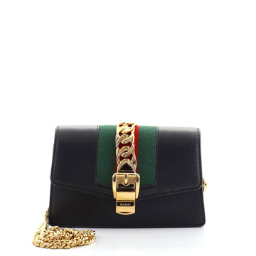Gucci Sylvie Chain Shoulder Bag Leather Super Mini
