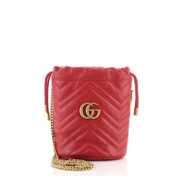 Gucci GG Marmont Bucket Bag Matelasse Leather Mini