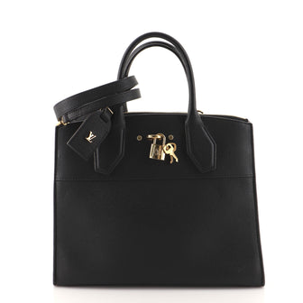 Louis Vuitton City Steamer Handbag Leather MM