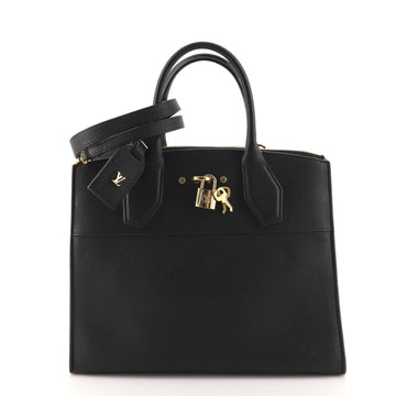 Louis Vuitton City Steamer Handbag Leather MM