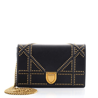 Christian Dior Diorama Wallet on Chain Studded Leather