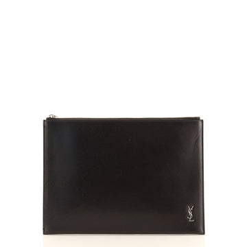 Saint Laurent Classic Monogram Zip Pouch Leather Small