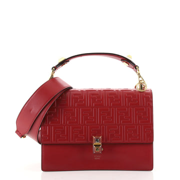 Fendi Kan I Bag Zucca Embossed Leather Medium