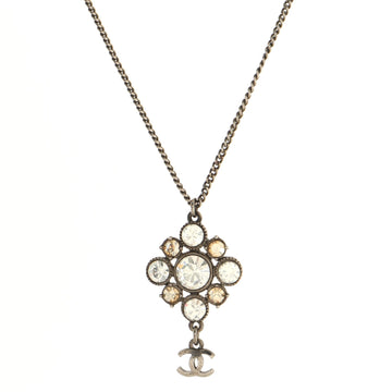 Chanel CC Cluster Pendant Necklace Crystal Embellished Metal