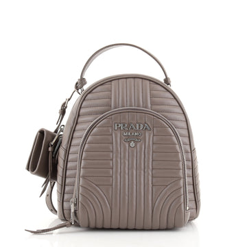 Prada Front Pocket Backpack Diagramme Quilted Leather Small