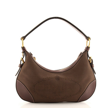 Prada Logo Hobo Canvas Medium