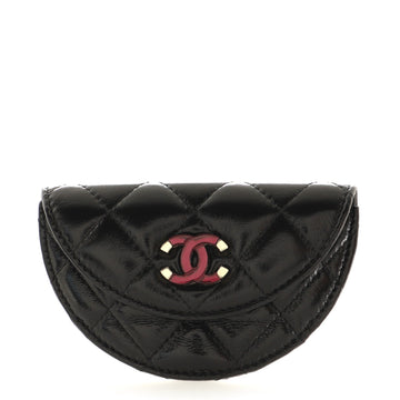 Chanel Flap Coin Bracelet Purse Quilted Shiny Lambskin Micro