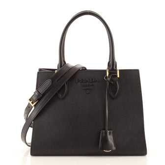 Prada Monochrome Tote Saffiano with City Calf Small