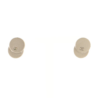 Chanel Vintage CC Round Stud Earrings Metal