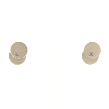 Chanel Vintage CC Round Stud Earrings Metal