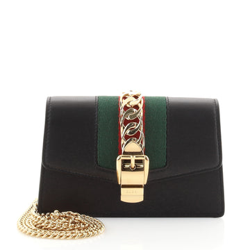 Gucci Sylvie Chain Shoulder Bag Leather Super Mini