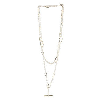 Hermes Farandole Long Necklace Sterling Silver 120