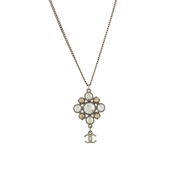 Chanel CC Cluster Pendant Necklace Crystal Embellished Metal