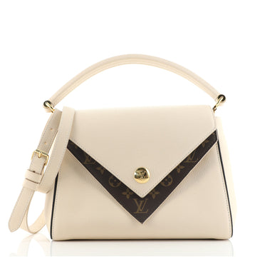 Louis Vuitton Double V Handbag Calfskin with Monogram Canvas
