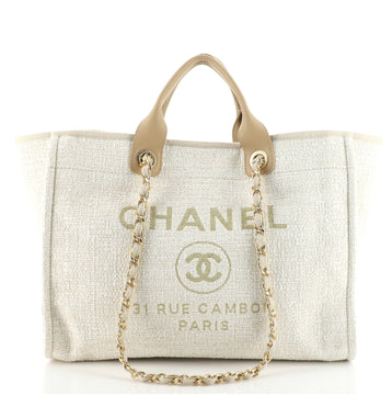 Chanel Deauville Tote Raffia with Glitter Detail Large