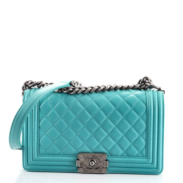 Chanel Boy Flap Bag Quilted Lambskin Old Medium