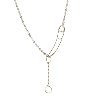 Hermes Chaine d'Ancre Punk Long Necklace Sterling Silver
